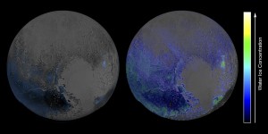 Hielo en Plutón (Click para agrandar la imagen)